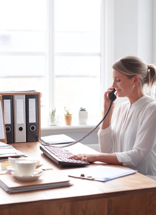 Responsable RH accueillant un nouveau collaborateur dans un bureau lumineux